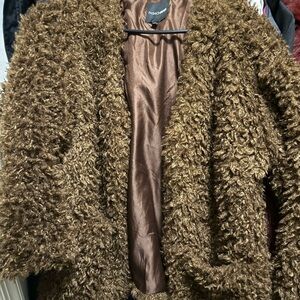 Fashion Nova Teddy Jacket in Rich Brown
